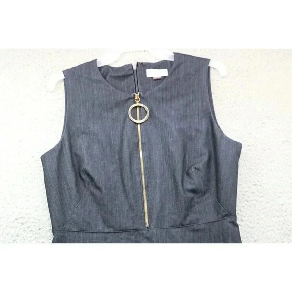 Calvin Klein Women's Blue Sleeveless Sheath Dress-Zip-Size 8 - Picture 2 of 7